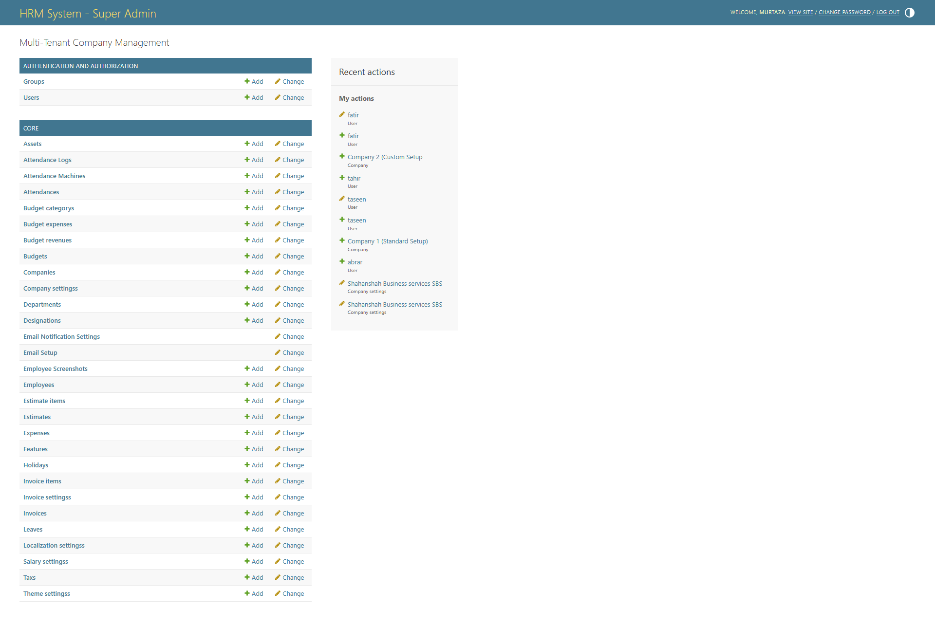 Django admin