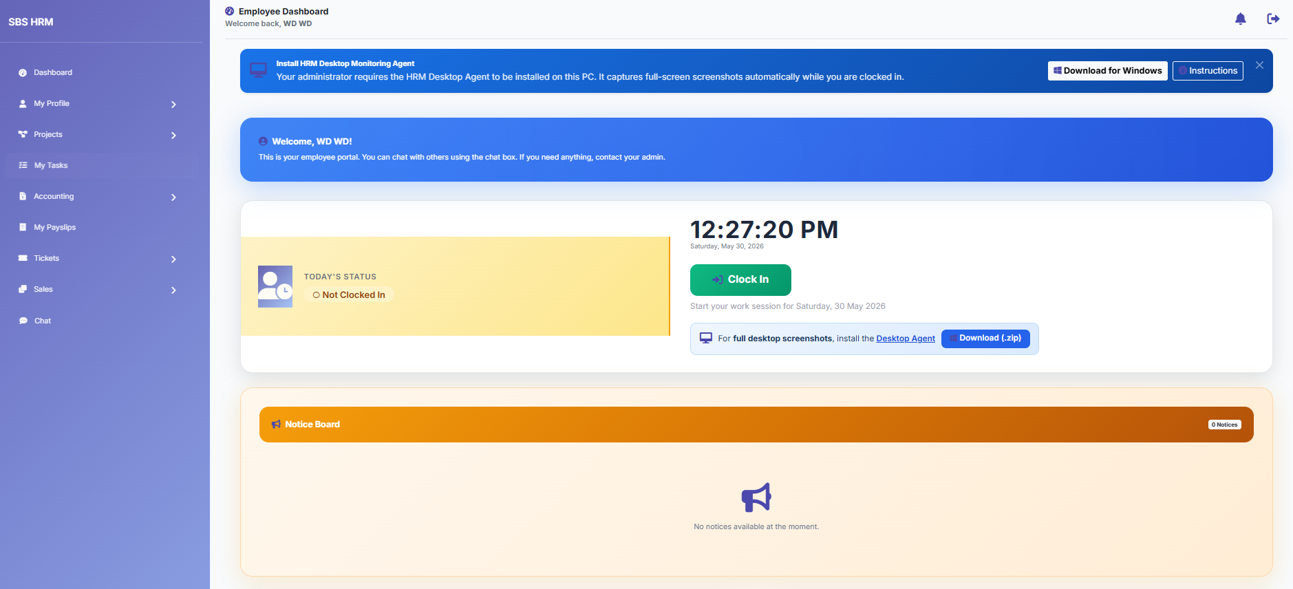 Employee dashboard